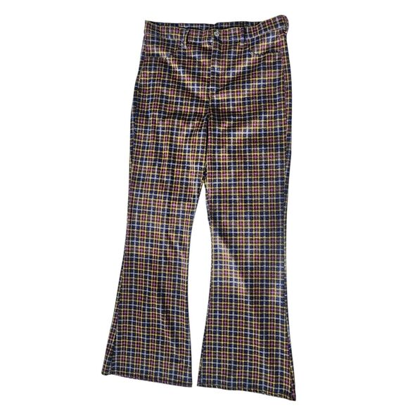 AEO Y2K High-Waisted Plaid Flare Pants-14-Ultra Soft-Stretch-Grandmacore-Grunge - Picture 2 of 11